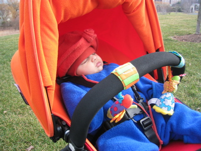 Zoe napping in the stroller