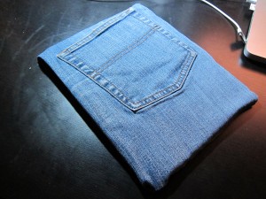 The pocket on my denim iPad sleeve